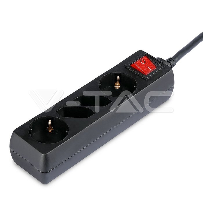 4 Holes Socket Switch Black