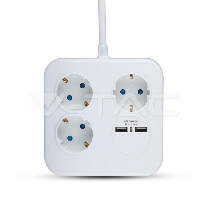 Presa a 3 vie con USB quadrato 3G 1,55 x 1,4 m