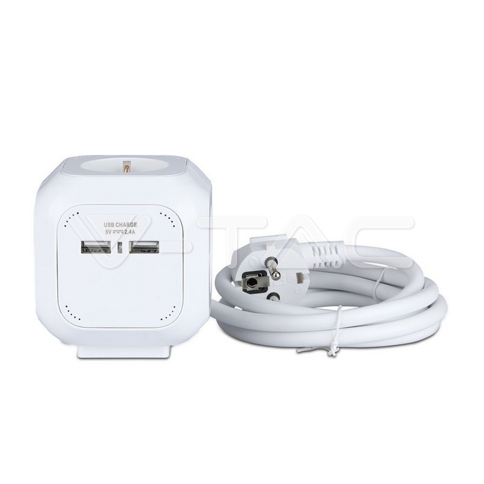 Presa a 4 vie con USB Cubic 3G 1.55mm x 1.4m