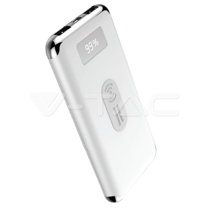 10000mAh Batteria esterna portatile Wireless Charging Bianca