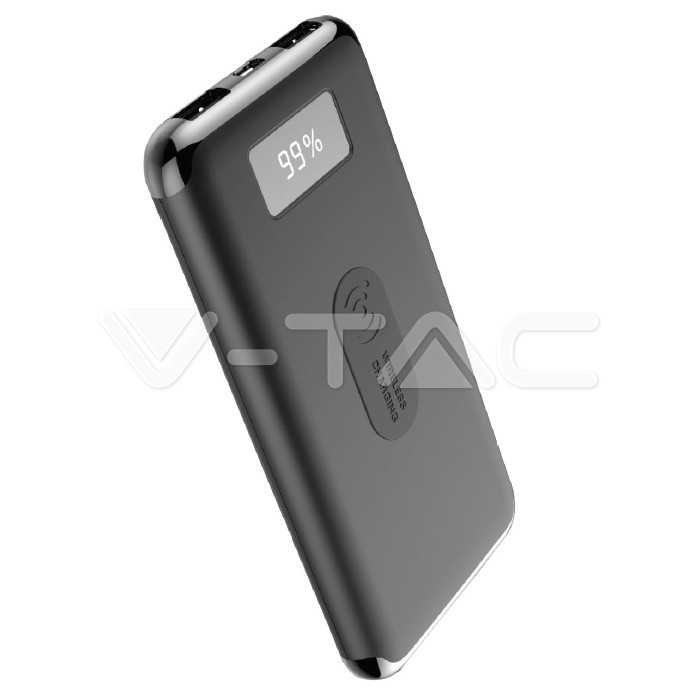10000mAh Batteria esterna portatile Wireless Charging Nera