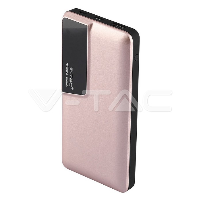 10000mAh Power Bank portatile Digital Display & USB Type C Rose Gold
