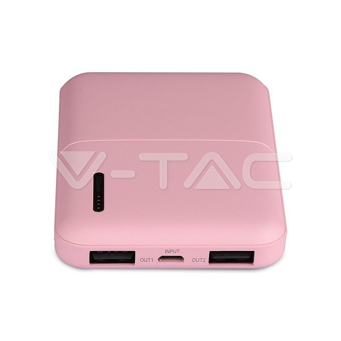 SKU 8895 V-Tac, 5000 mAh Super Compatto Power Bank Rosa