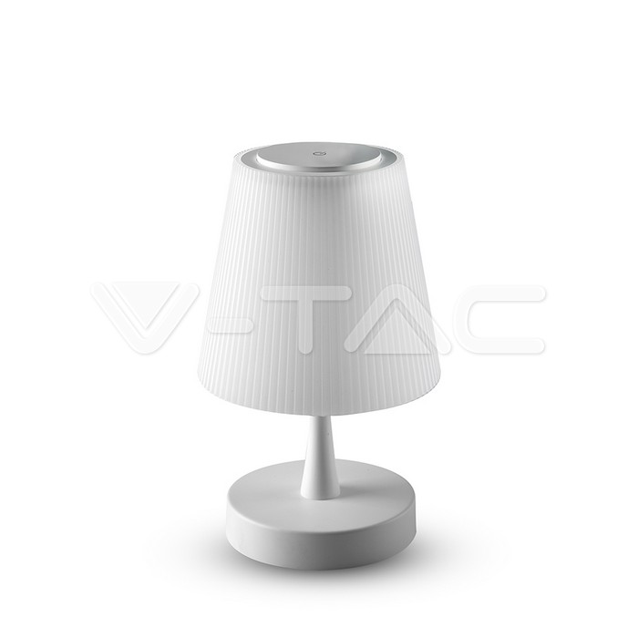 Lampada da tavolo ricaricabile con Corpo Cromato a LED da 5 W con regolazione tocco