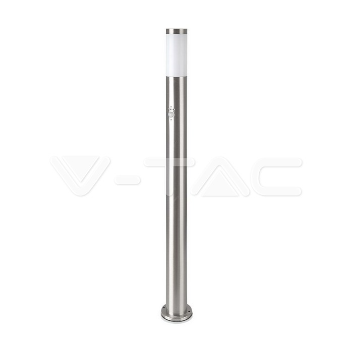 Bollard Lamp 110CM With PIR Sensor Stainless Steel Satin Nickel IP44