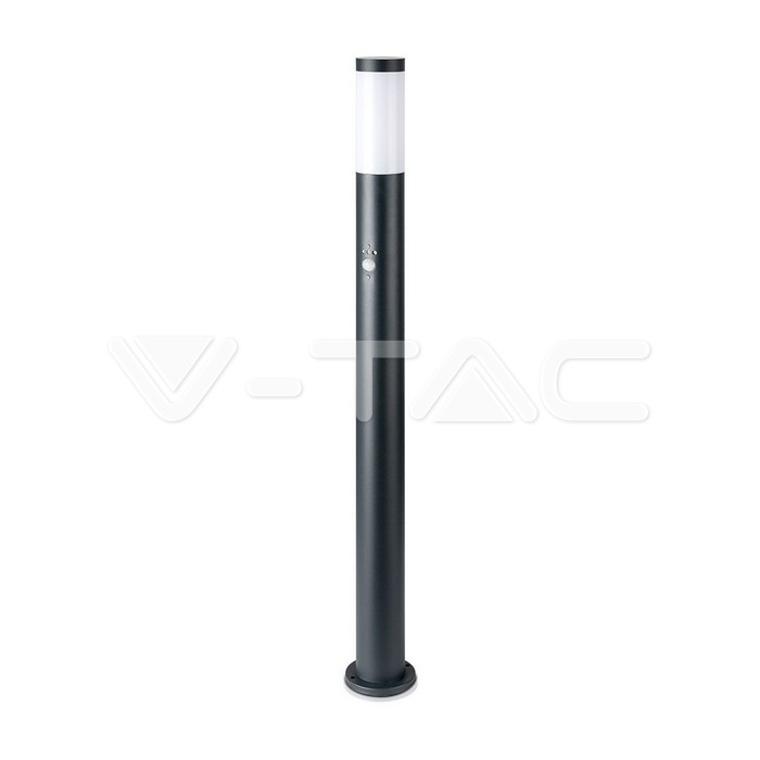 Bollard Lamp 110CM With PIR Sensor Stainless Steel Body Grey IP44