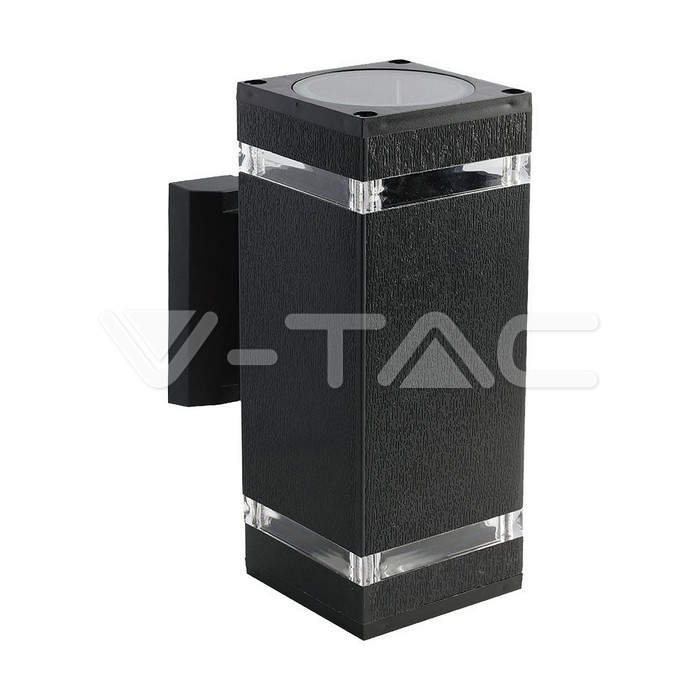  Wall Light Black Body IP44 E27 Square