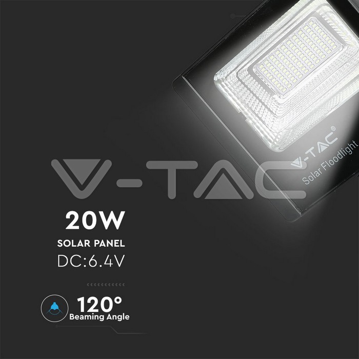 V-TAC SKU:10409 VT-60W  FARO LED CON PANNELLO SOLARE 20W E