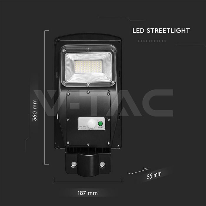 6W LED Plastic Solar Street Light 6000K Black Body img 9