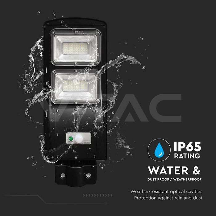 8W LED Plastic Solar Street Light 6000K Black Body img 3