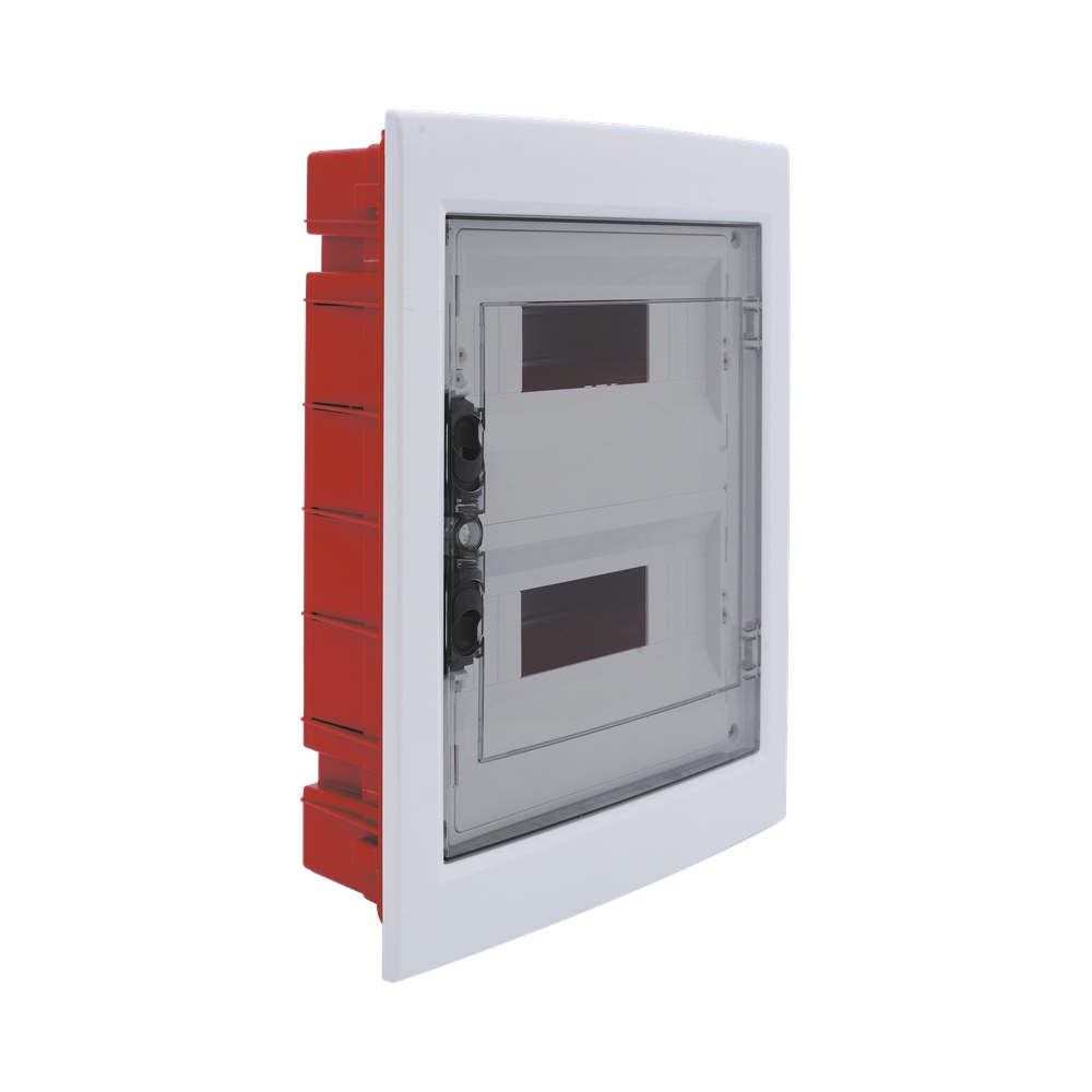 Centralino incasso 24M(12X2) IP40 / Bianco - Portello trasparente Fumè