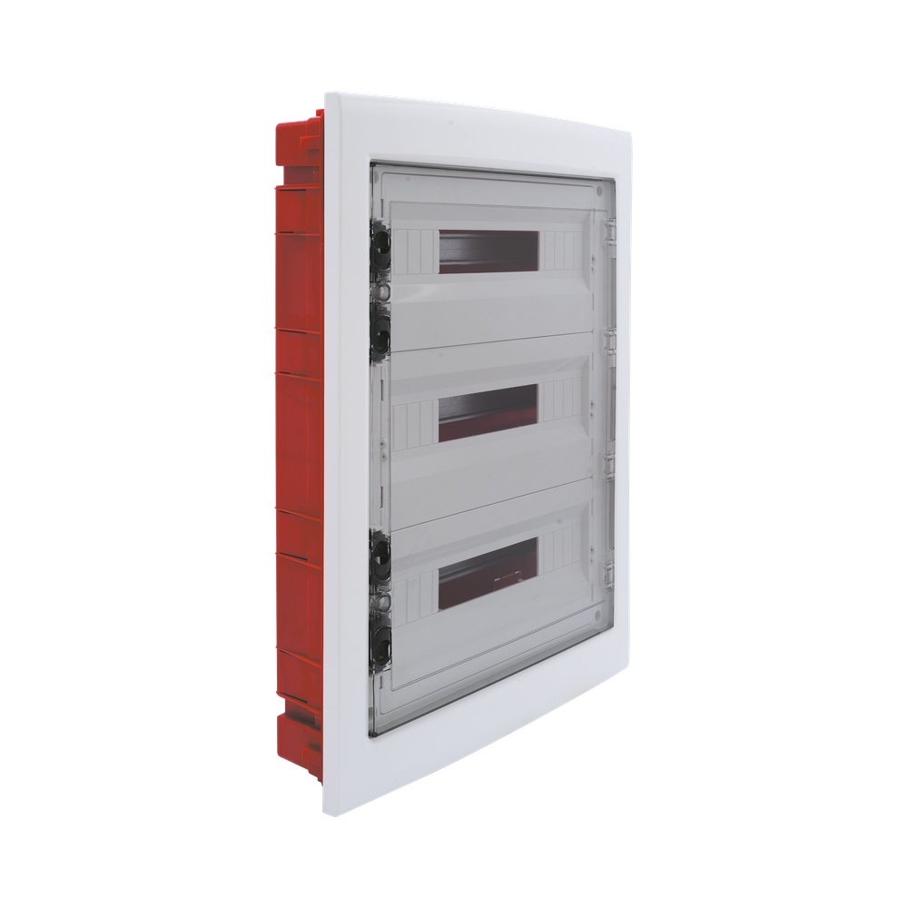Centralino incasso 54M(18X3) IP40 / Bianco - Portello trasparente Fumè