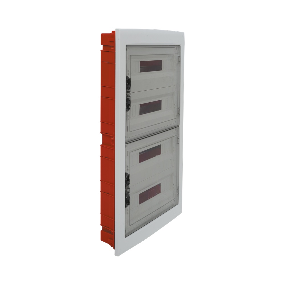 Centralino incasso 72M(18X4) IP40 / Bianco - Portello trasparente Fumè