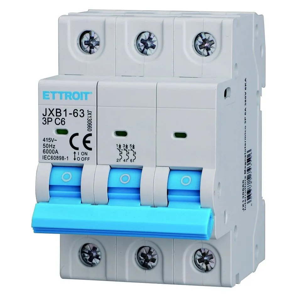 Interruttore Magnetotermico 3P 6A 380V 6KA