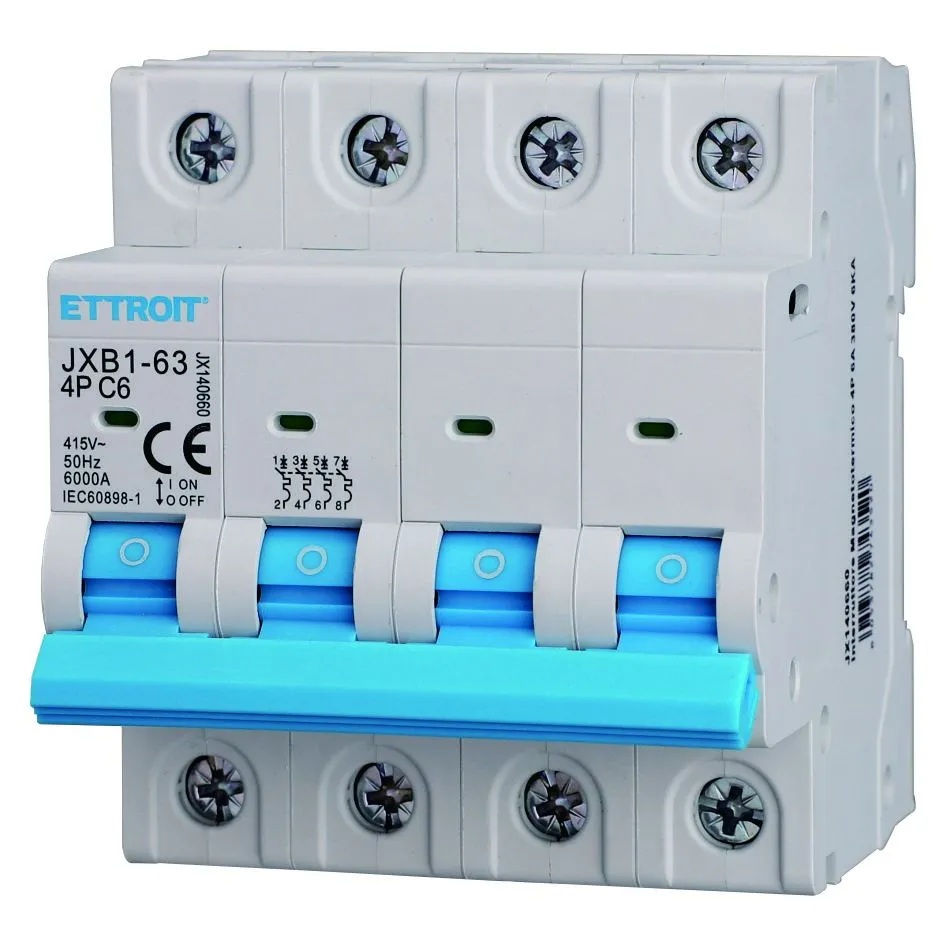 Interruttore Magnetotermico 4P 6A 380V 6KA