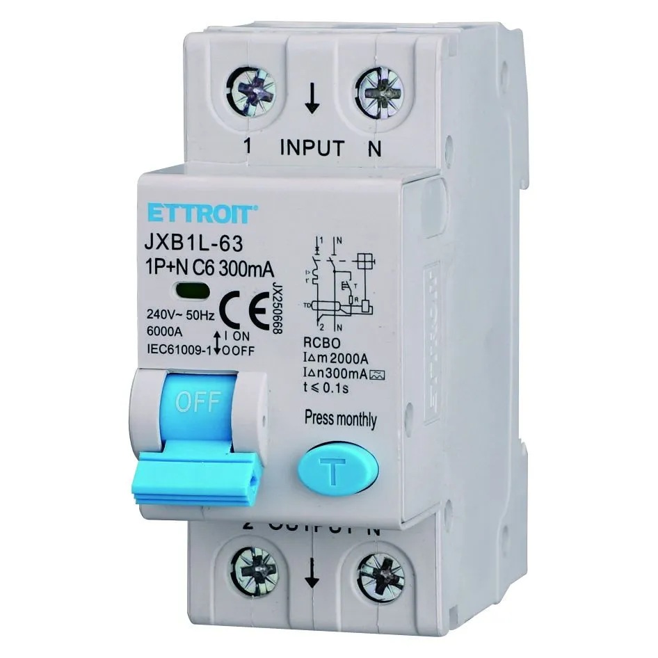 Magnetotermico Differenziale 1P+N 6A 300mA 220V-6KA CLASSE A
