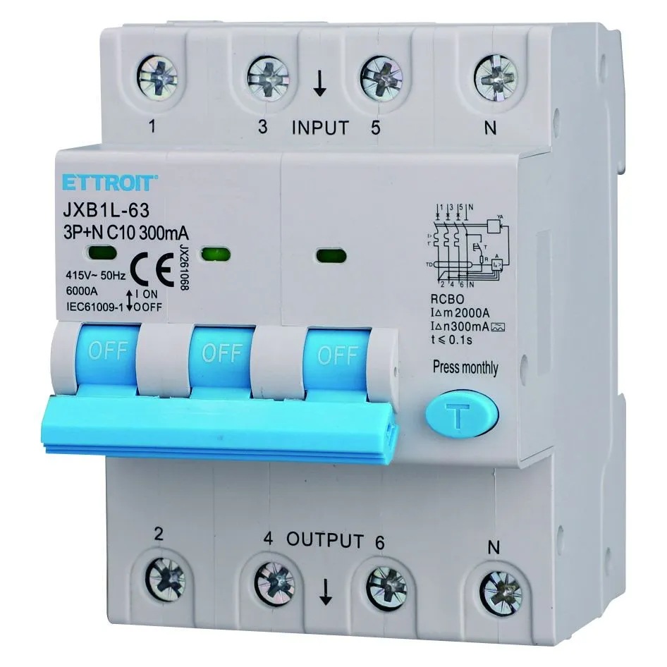Magnetotermico Differenziale 3P+N 10A 300mA 380V-6KA CLASSE A