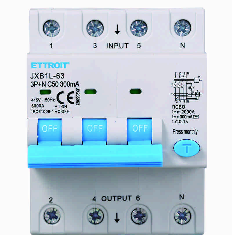 Magnetotermico Differenziale 3P+N 50A 300mA 380V-6KA