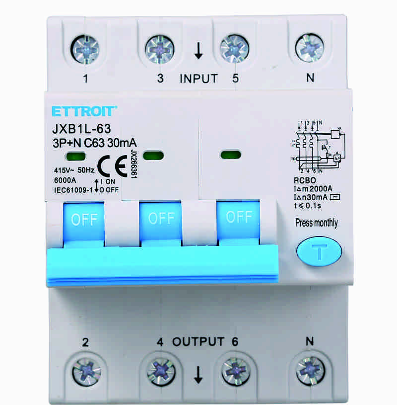 Magnetotermico Differenziale 3P+N 63A 30mA 380V-6KA
