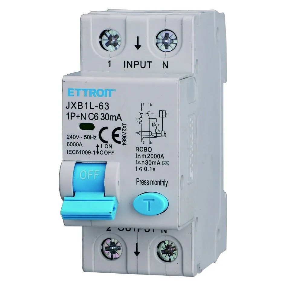 Magnetotermico Differenziale 1P+N 6A 30mA 220V-6KA CLASSE A