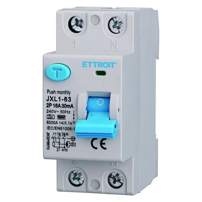 Interruttore Differenziale Puro 2P 16A 30mA 220V-6KA CURVA F