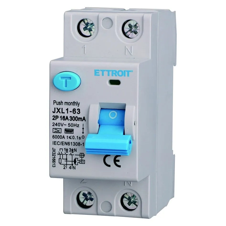 Interruttore Differenziale Puro 2P 16A 300mA 220V-6KA CURVA F