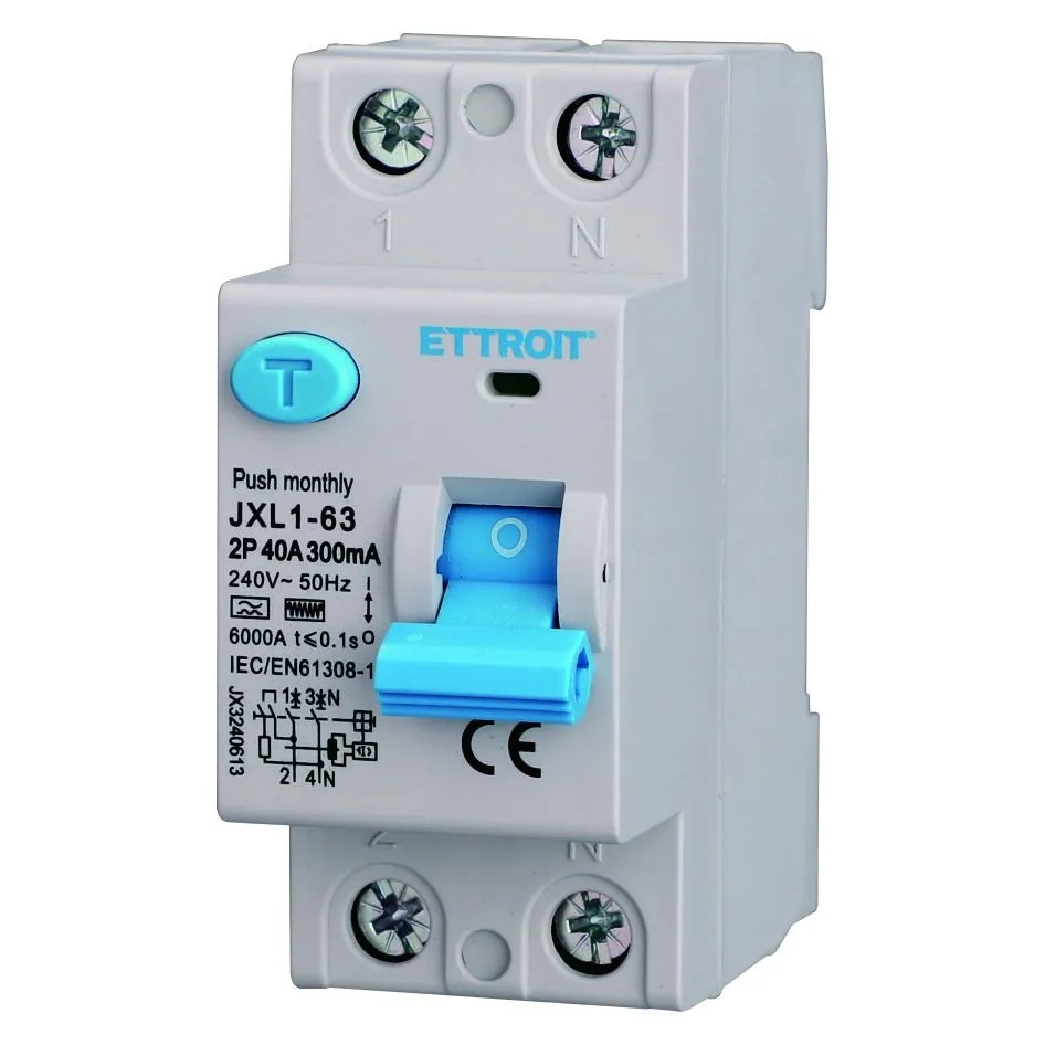 Interruttore Differenziale Puro 2P 40A 300mA 220V-6KA CURVA F