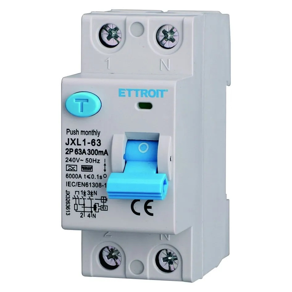 Interruttore Differenziale Puro 2P 63A 300mA 220V-6KA CURVA F