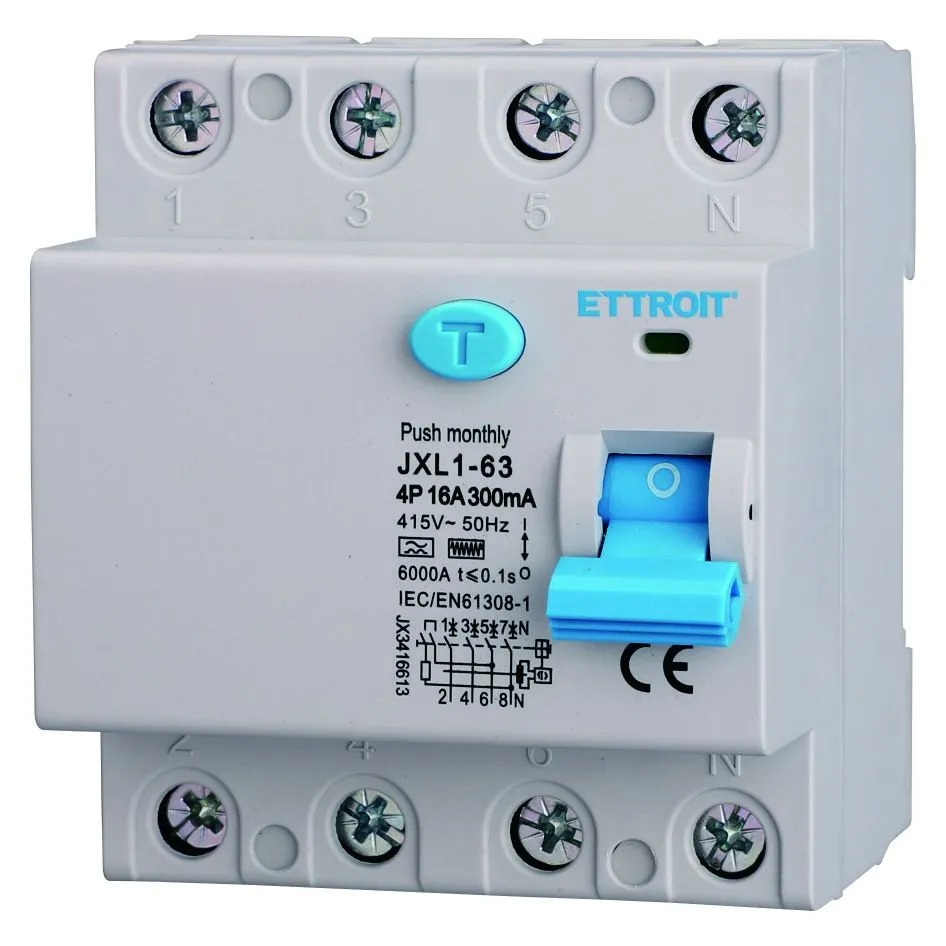 Interruttore Differenziale Puro 4P 16A 300mA 380V-6KA CURVA F