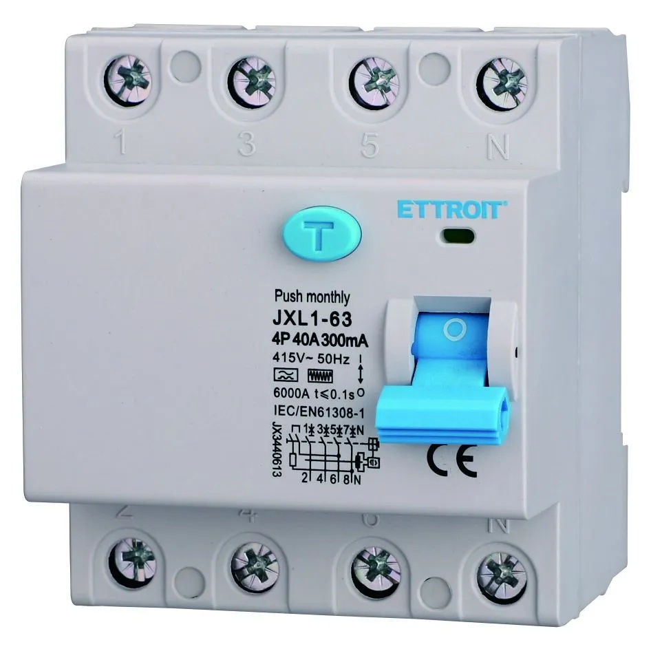 Interruttore Differenziale Puro 4P 40A 300mA 380V-6KA CURVA F