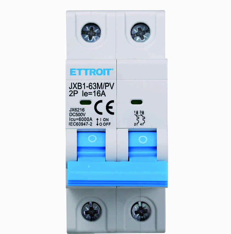 2P Interruttore Magnetotermico Fotovoltaico DC 16A 6kA 500V