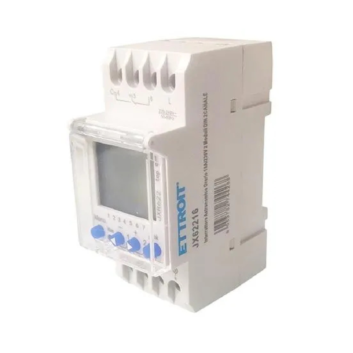Interruttore Astronomico Orario 16A/230V 2 Moduli DIN 2CANALE