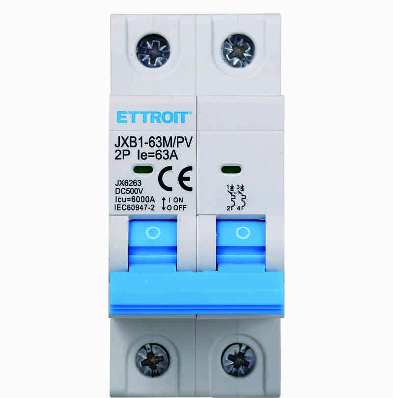 2P Interruttore Magnetotermico Fotovoltaico DC 63A 6kA 500V