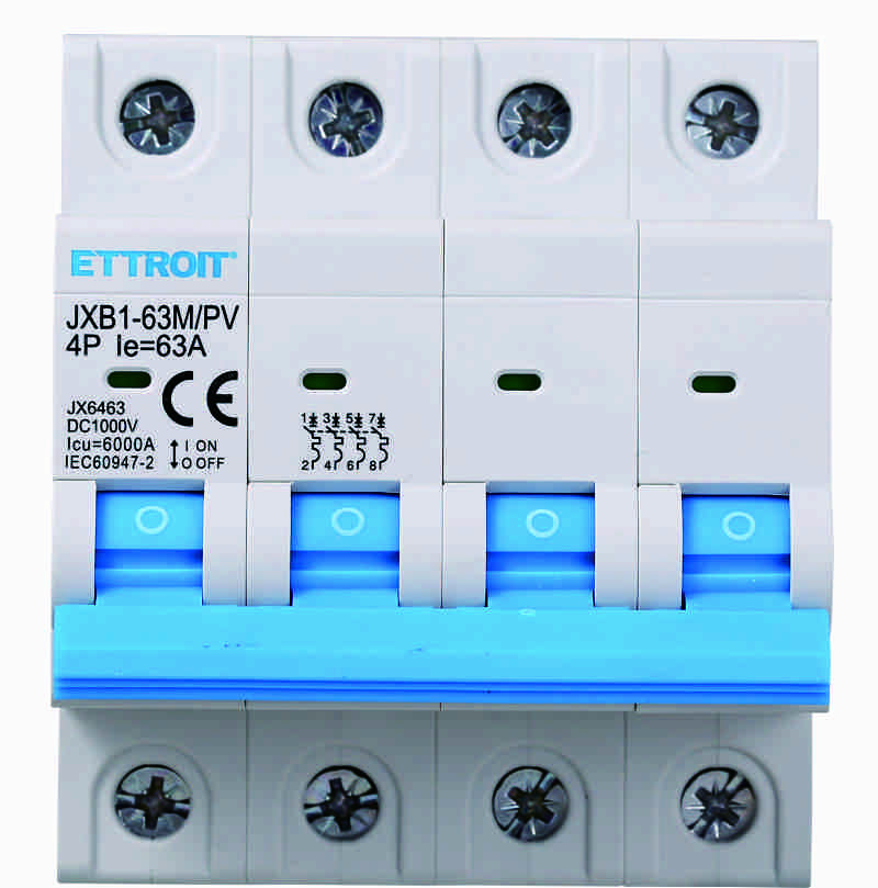 4P Interruttore Magnetotermico Fotovoltaico DC 63A 6kA 1000V