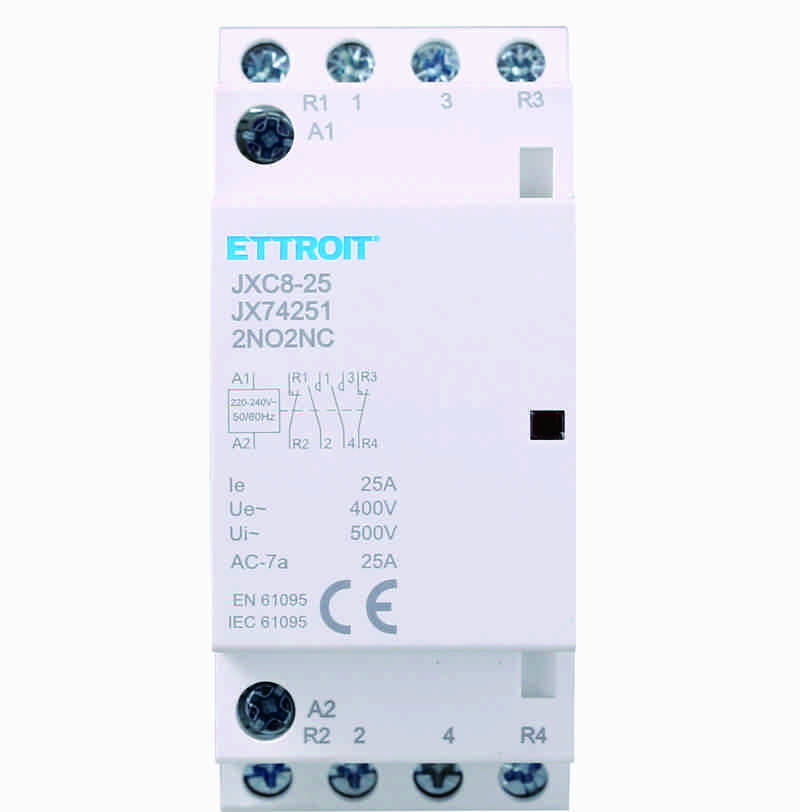 AC contattore DIN Rail 4P 220V 25A 2 Contatti NO 2 Contatti NC