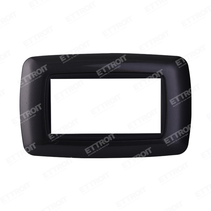 PLACCA PLASTICA 4P BOMBATA ACCIAIO SCURO