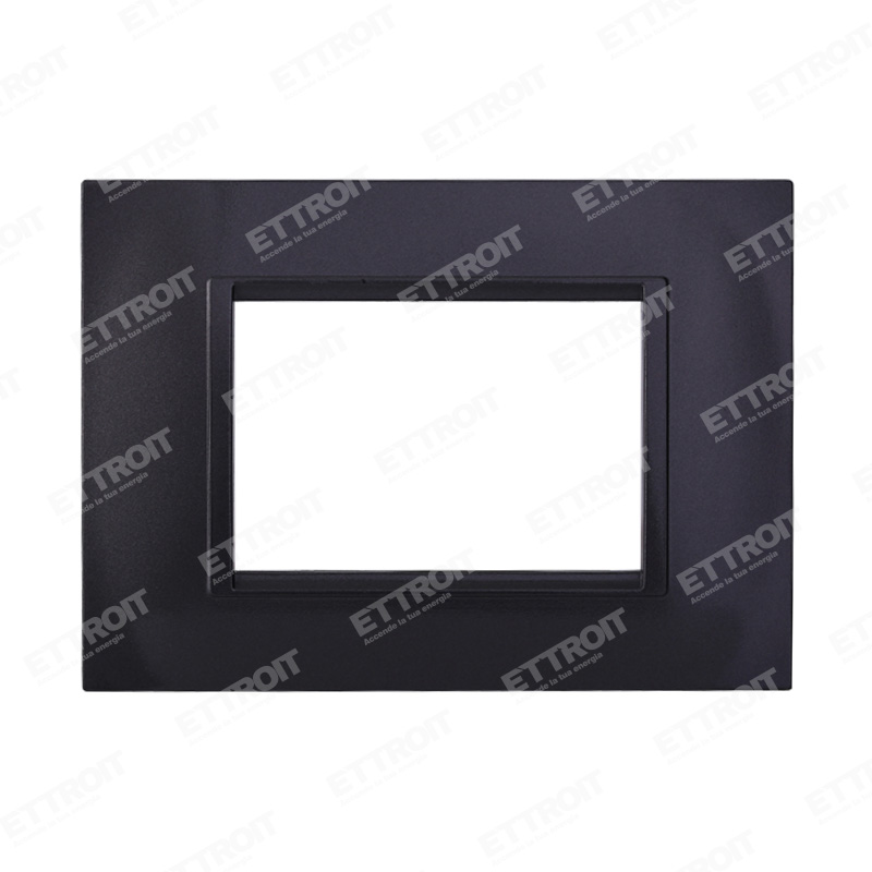PLACCA QUADRATA  3P ACCIAIO SCURO